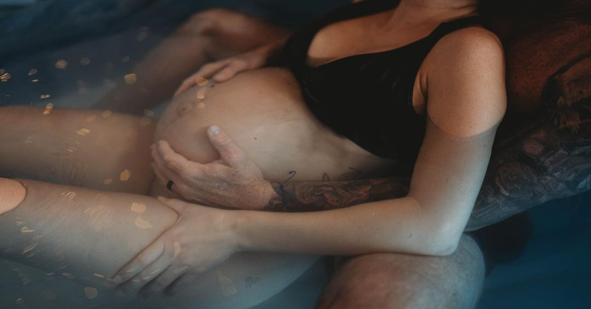 A pregnant woman in labor who may have a uterine window