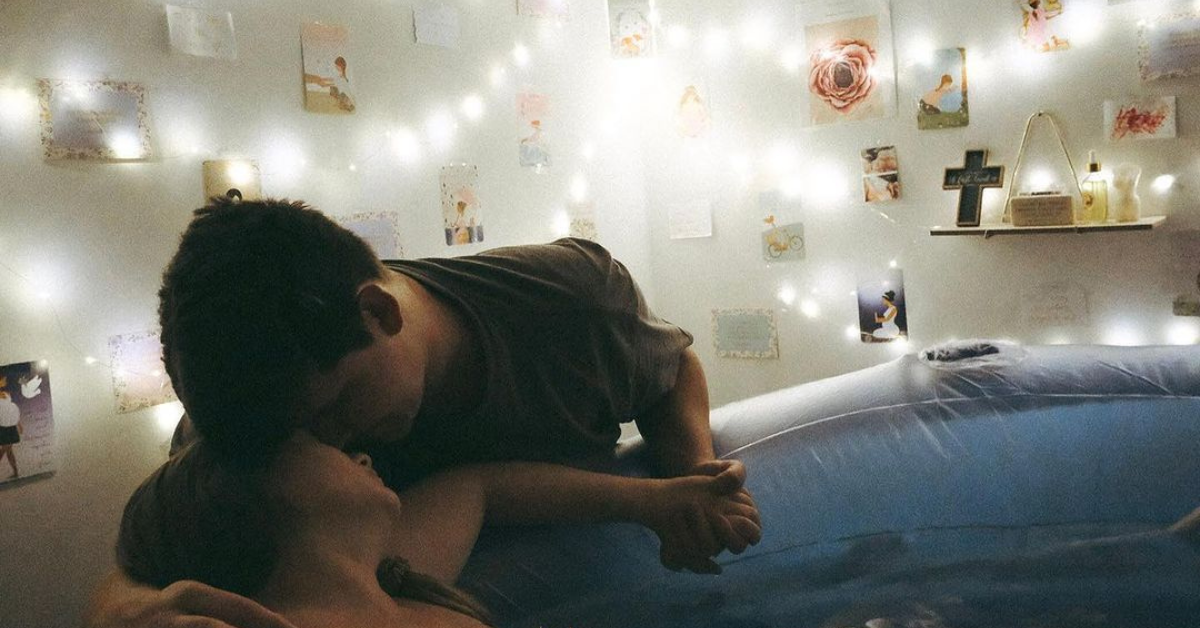 A laboring woman in her safe and empowering environment for her birth at home